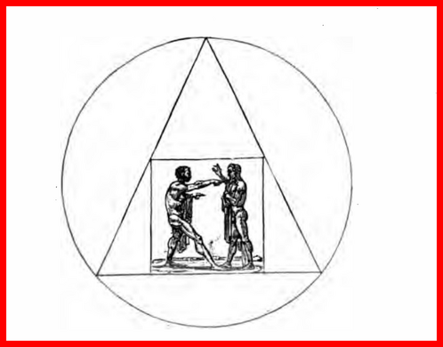 Un secondo cerchio magico, con triangolo e figure, che «tracciavano su una muraglia o un pannello, e che rendeva visibili tutte le apparizioni prodotte magicamente e per evocazione».